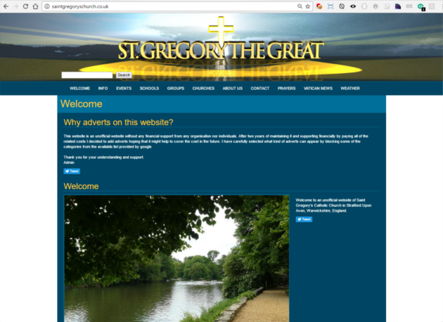st gregs. website screenshot